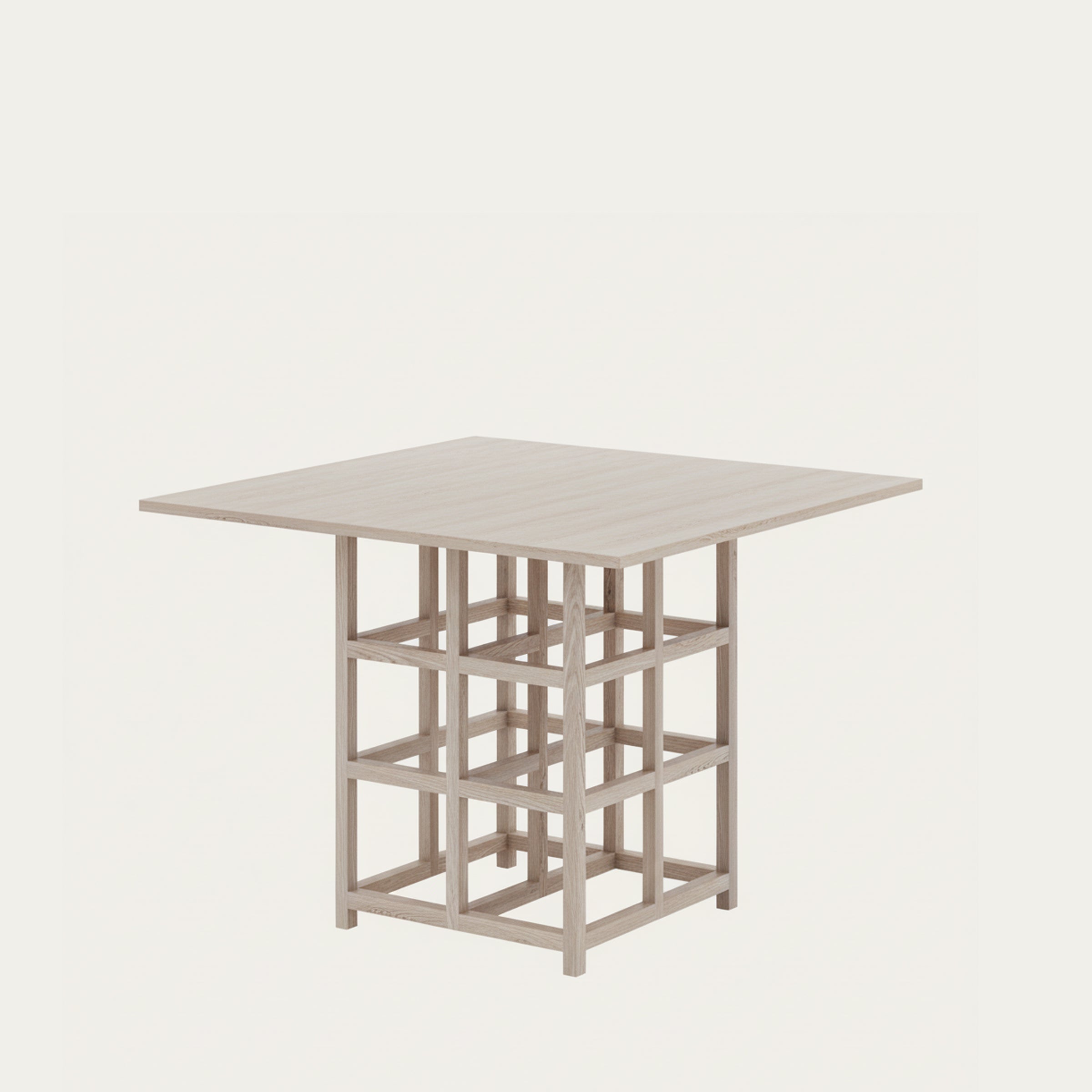 Basset Lowke Tisch von Charles Rennie Mackintosh 1917 in heller Holzausführung mit streng geometrischem Untergestell und klarer Formensprache