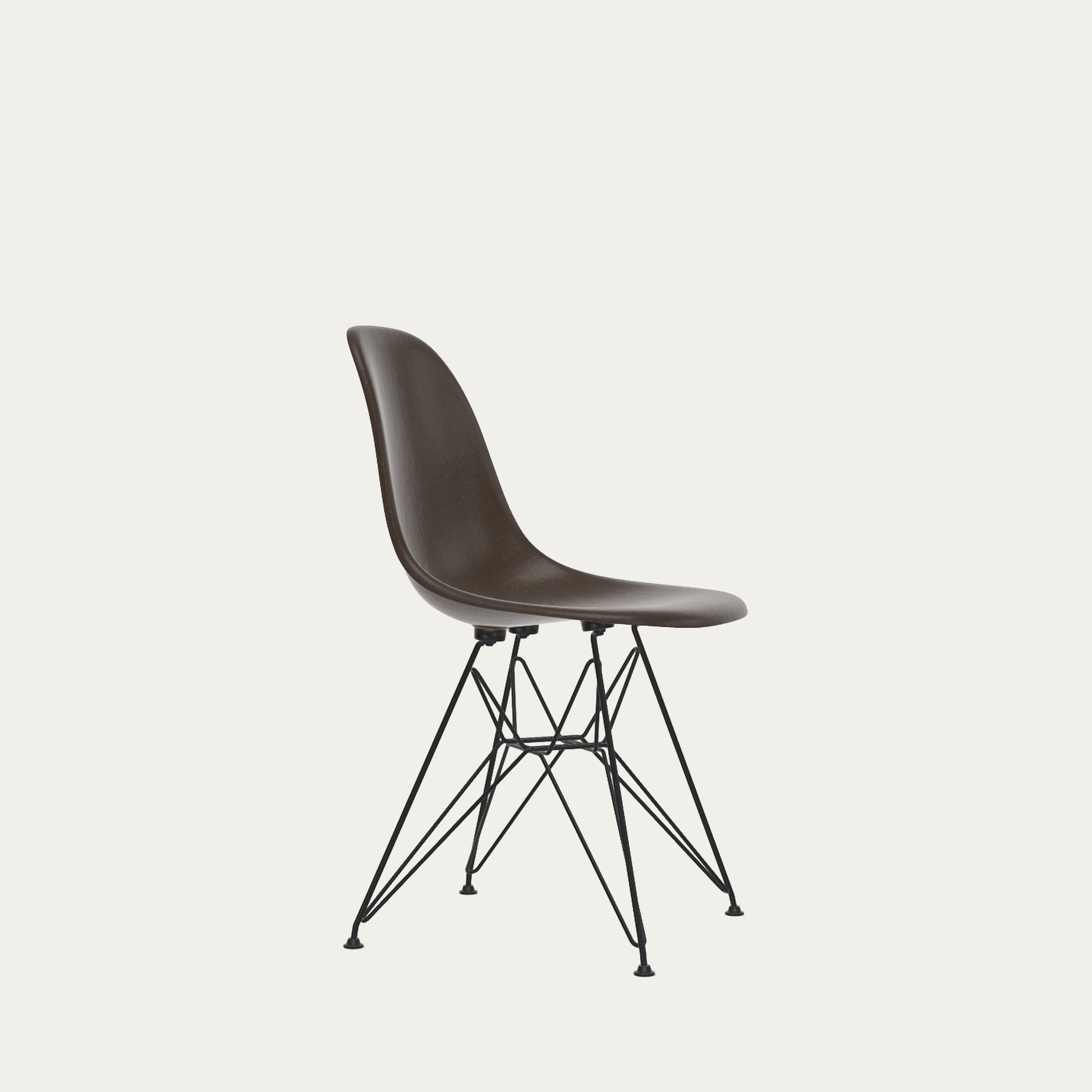 DSR Seitenstuhl von Charles & Ray Eames mit ergonomischer Sitzfläche und charakteristischem Drahtuntergestell