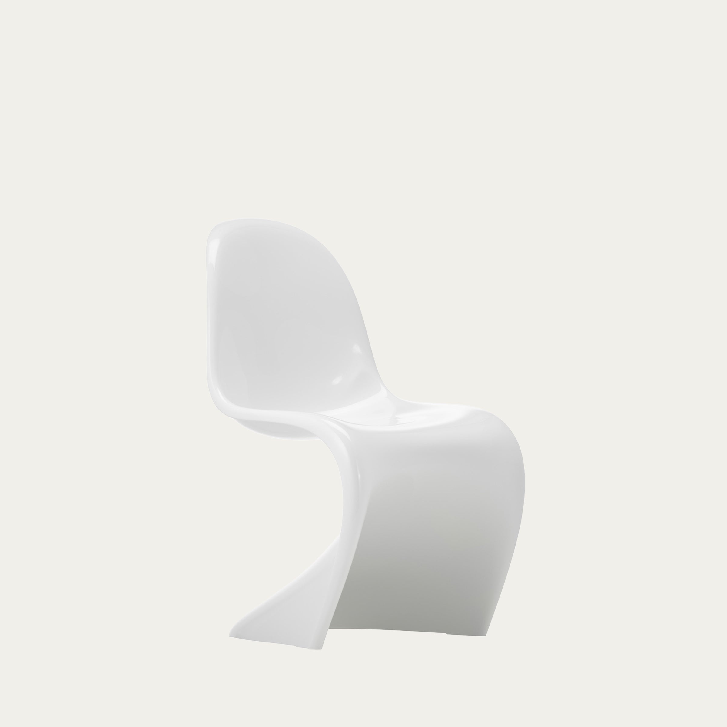 Glänzend weißer Panton Chair von Verner Panton – organisch geformter Kunststoffstuhl im modernen Mid-Century-Stil