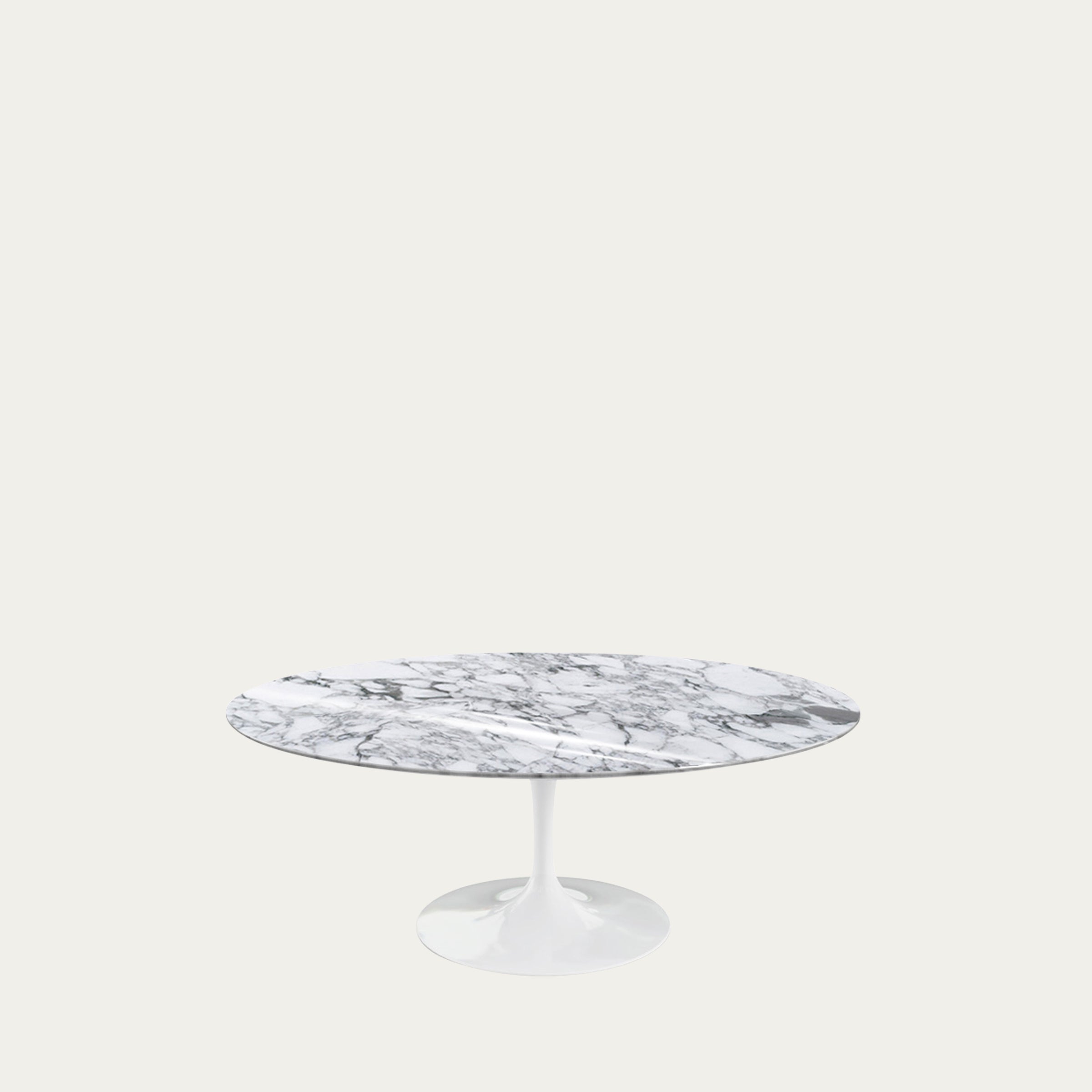 Tulip Coffee Table von Eero Saarinen 1957 mit Calacatta-Marmorplatte und weißem Sockel