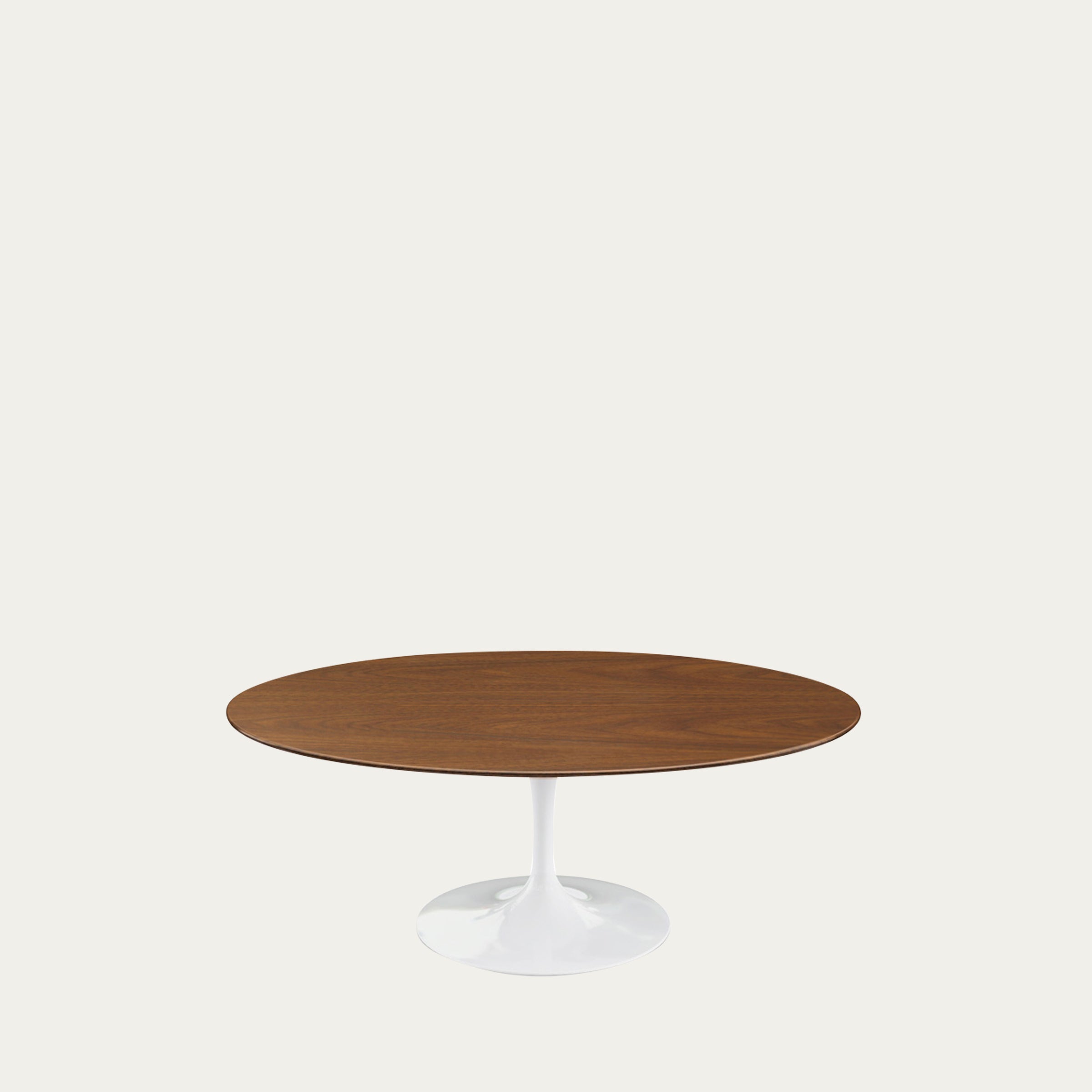 Tulip Coffee Table von Eero Saarinen 1957 mit dunkler Holzplatte und ikonischem Fuß
