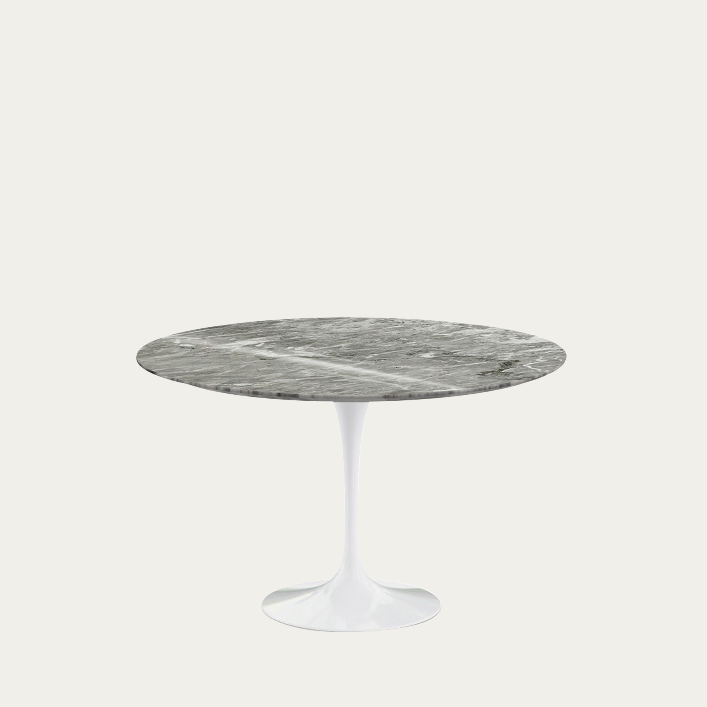 Runder Tulip Table von Eero Saarinen 1957 mit grauer Marmorplatte und skulpturalem Fuß