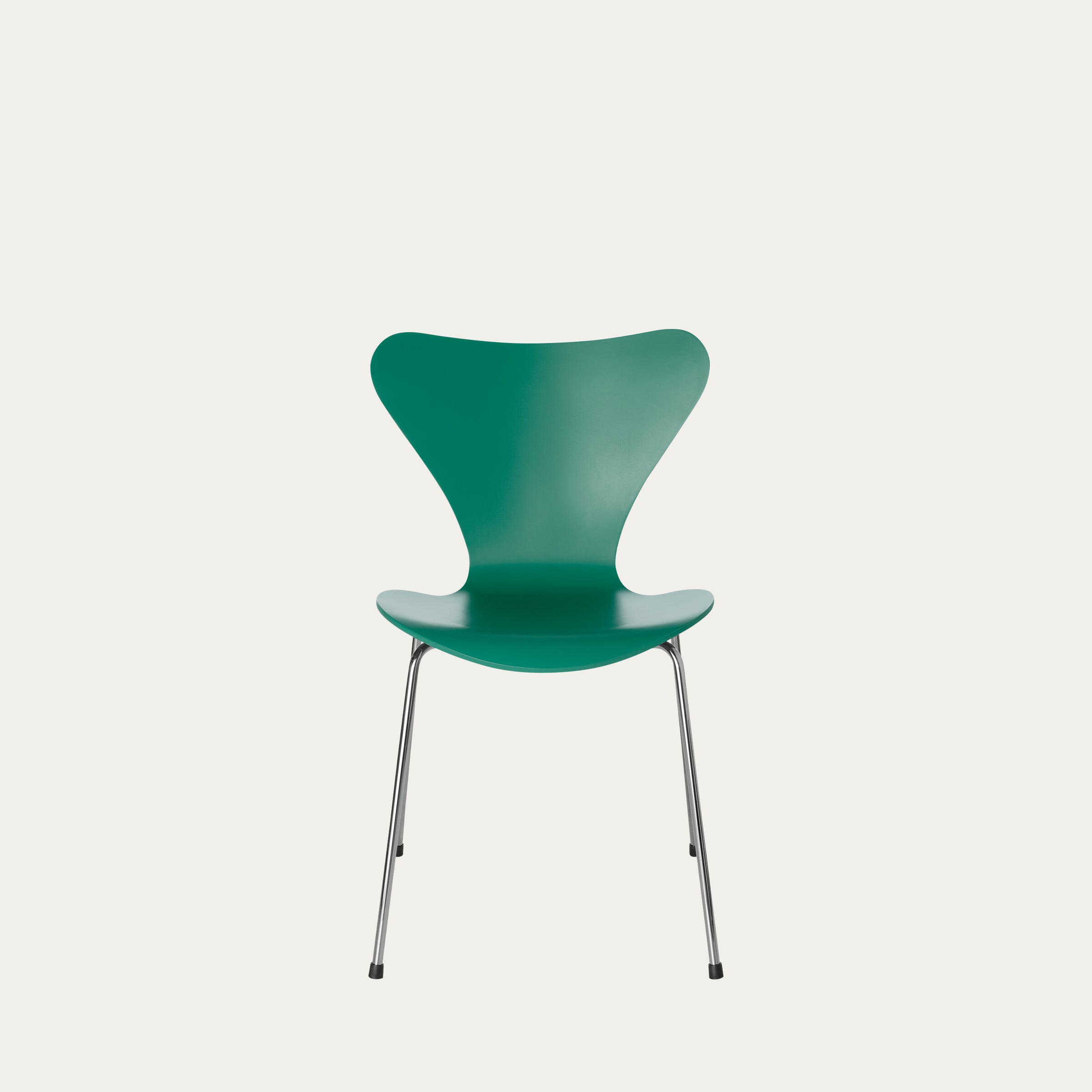 Grüner 3107 Stapelstuhl von Arne Jacobsen 1955 mit ikonischer Schalenform