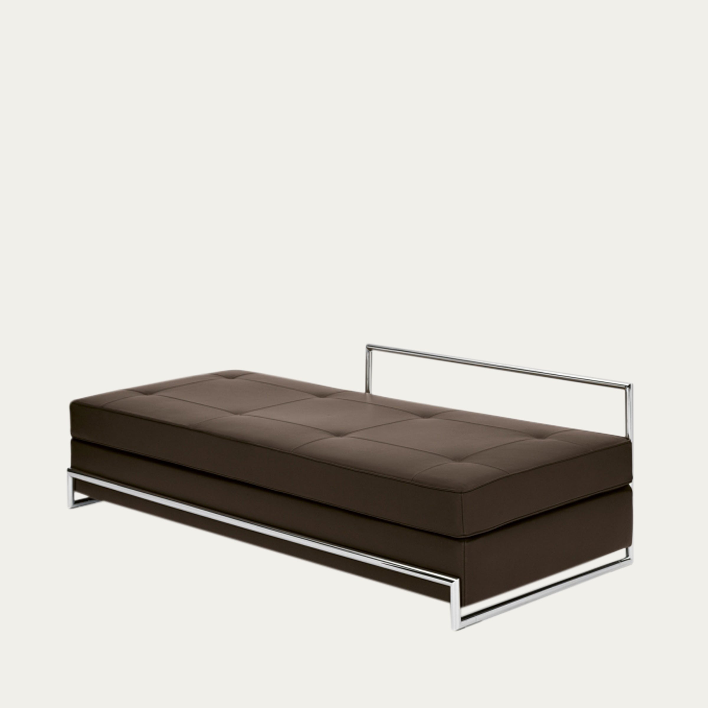 Day Bed von Eileen Gray 1925 mit gestepptem Polster und Stahlrohrkonstruktion, ikonisches modernes Daybed