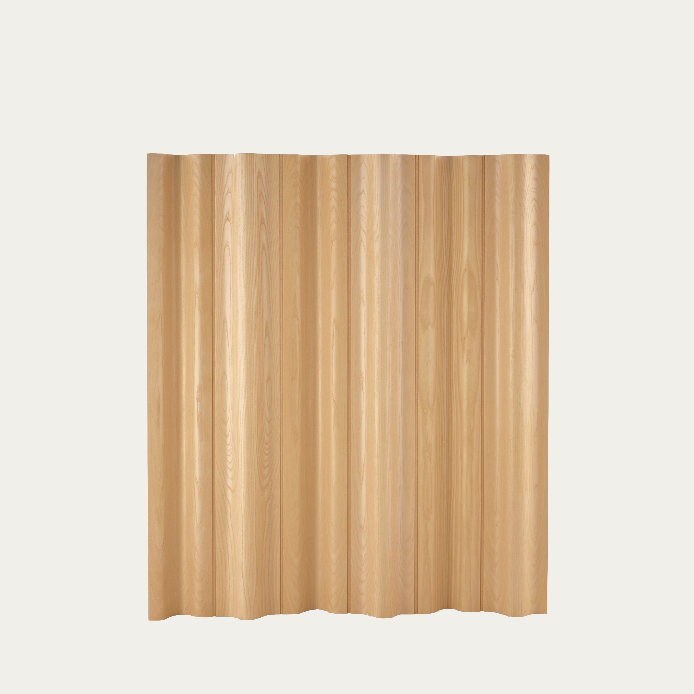 Moderner Folding Screen Raumteiler von Charles & Ray Eames (1946), mehrteiliges Holzdesign mit rhythmischer Oberflächenstruktur