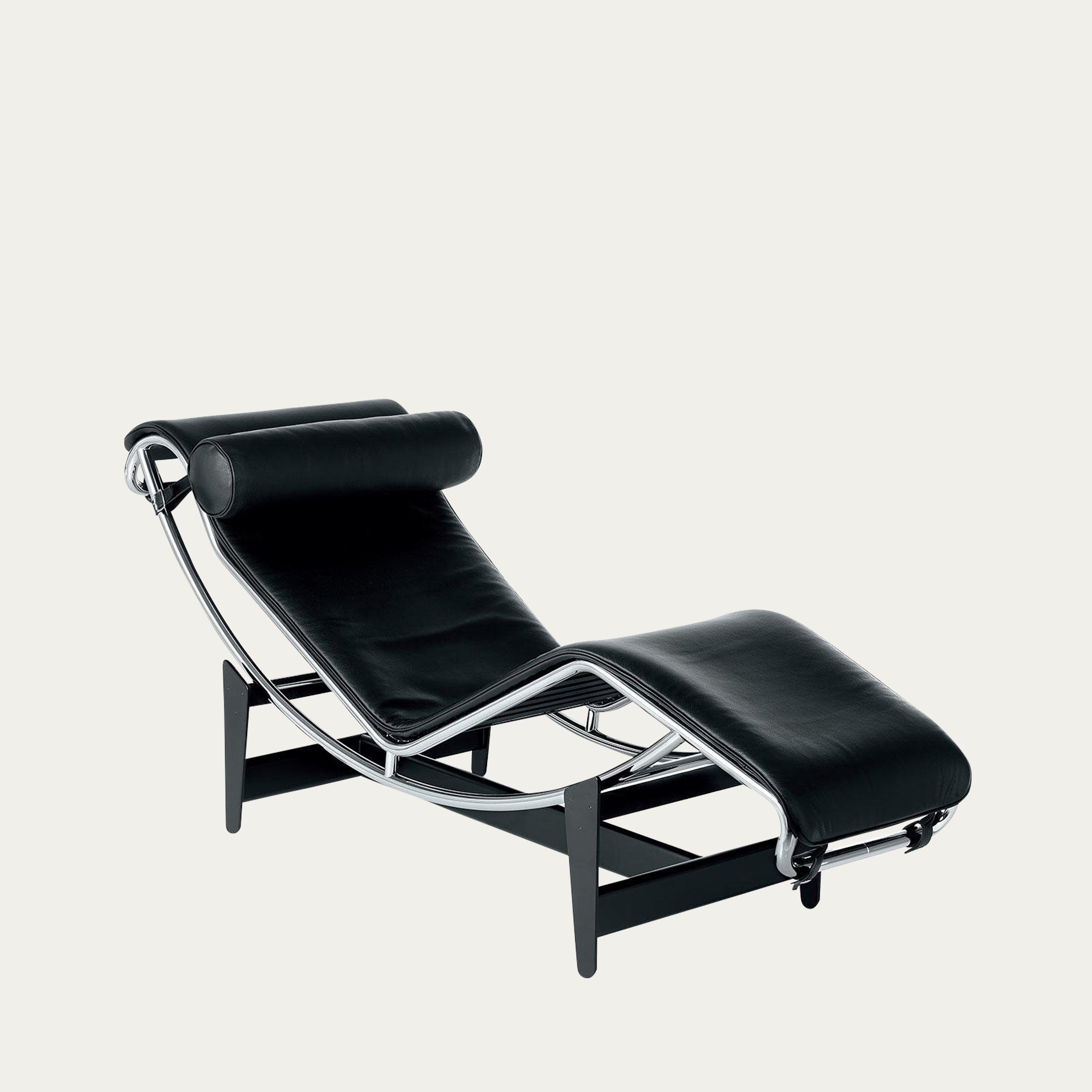 LC4 Chaise Longue von Le Corbusier – verstellbare Liege mit schwarzer Lederpolsterung und Chromgestell