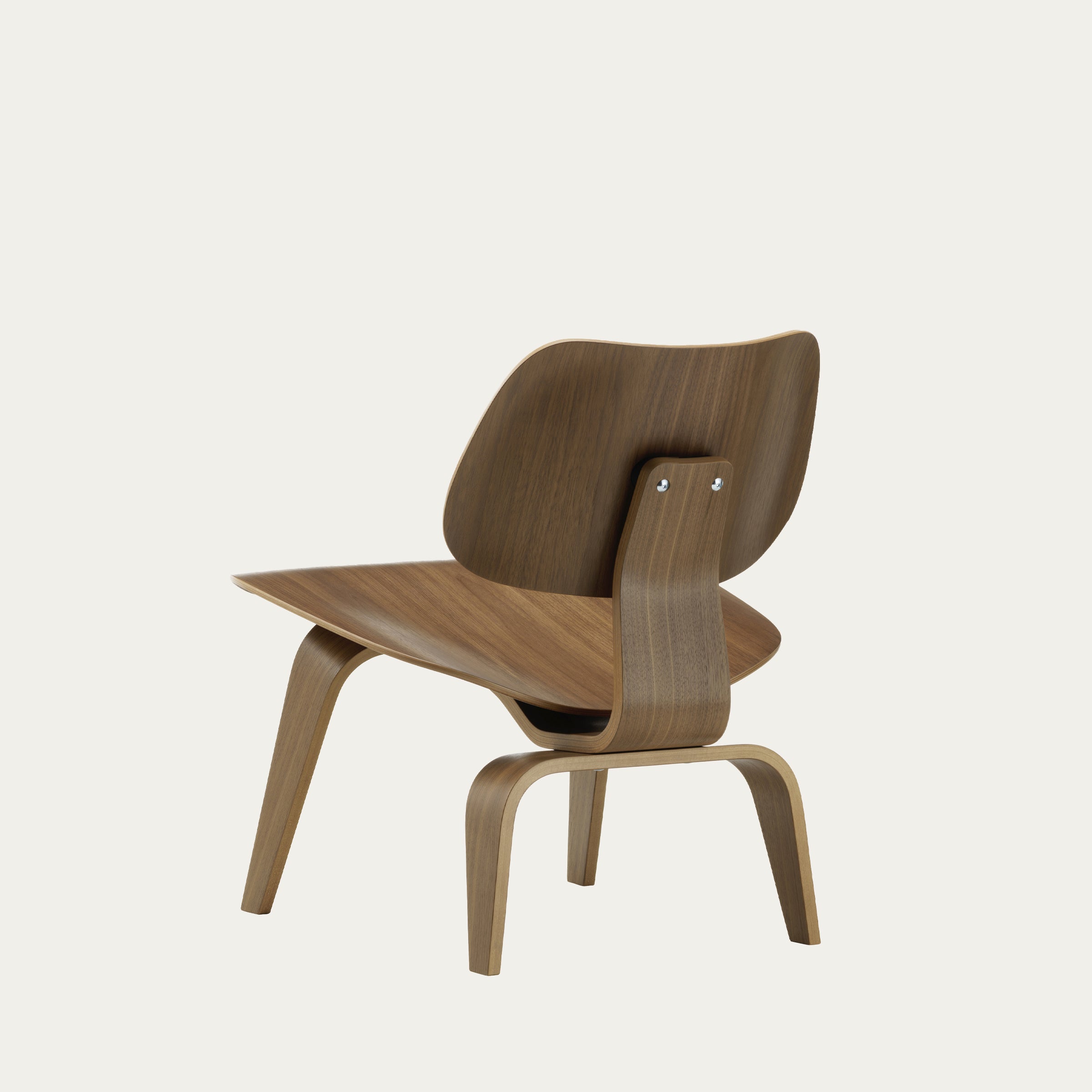 LCW Stuhl von Charles & Ray Eames aus dem Jahr 1945 mit ergonomischer Sitz- und Rückenform aus geformtem Holz, ikonisches Mid-Century-Design