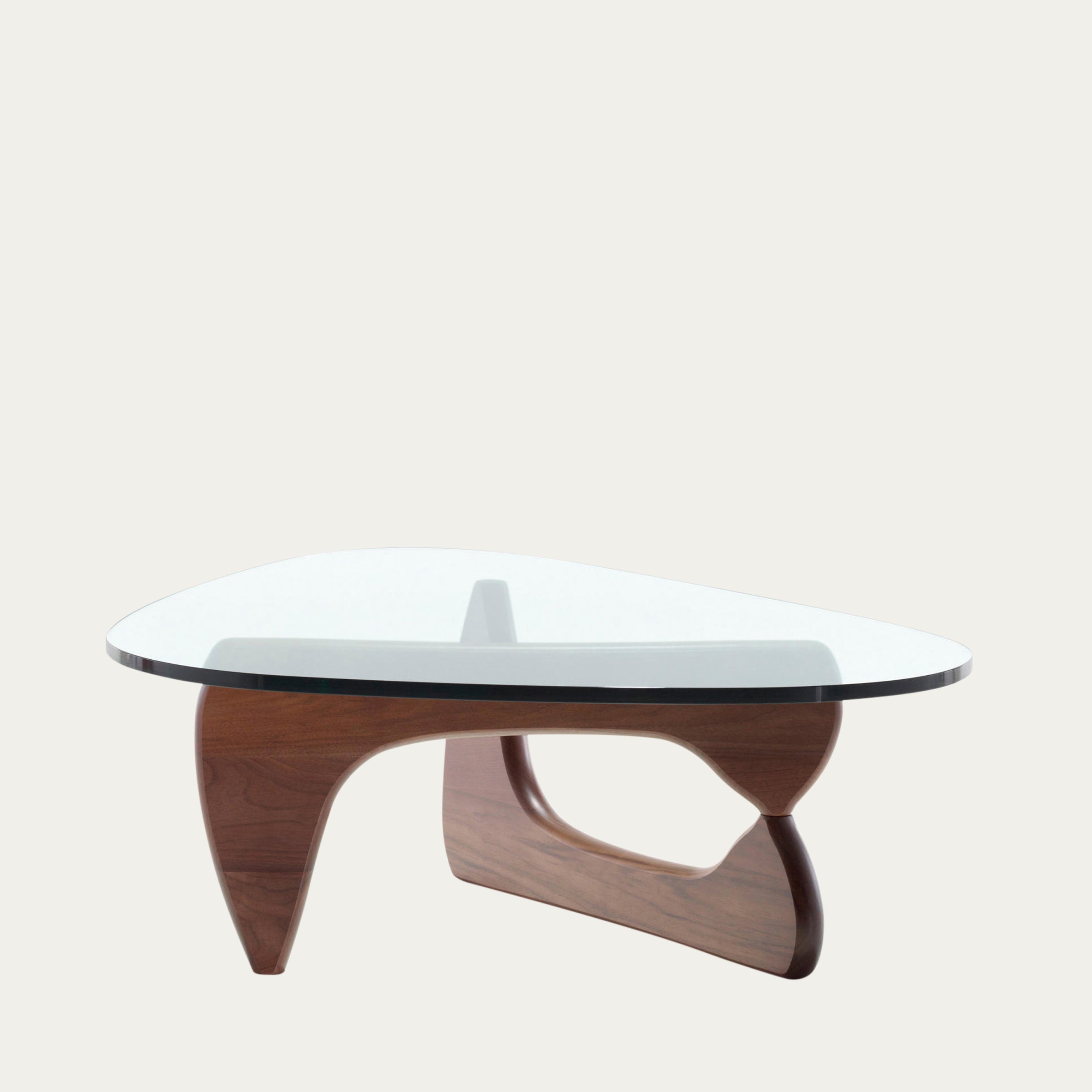 Noguchi Coffee Table aus Glas und Holz in eleganter, geschwungener Form