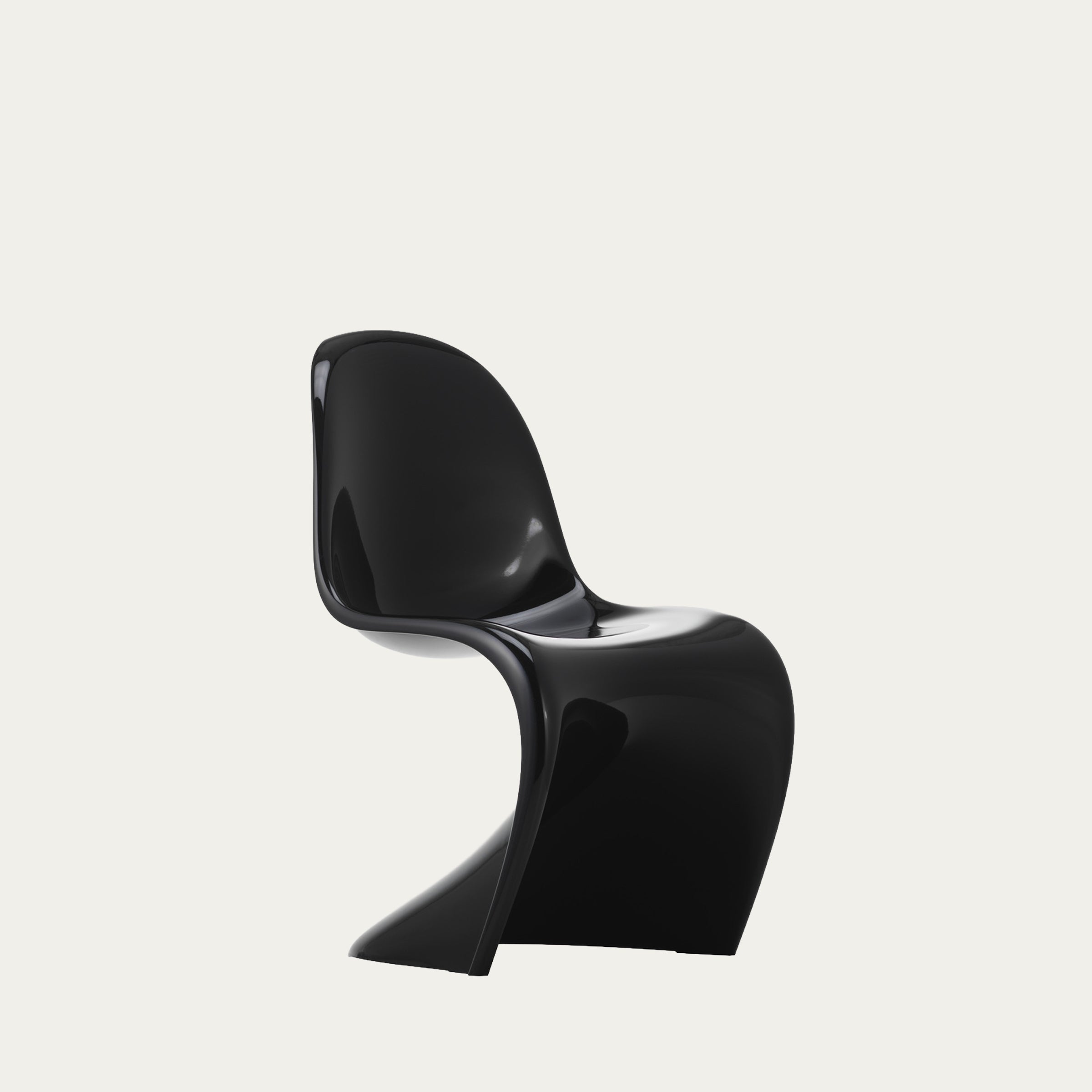 Hochglänzender schwarzer Panton Chair von Verner Panton – ikonischer Freischwinger aus Kunststoff