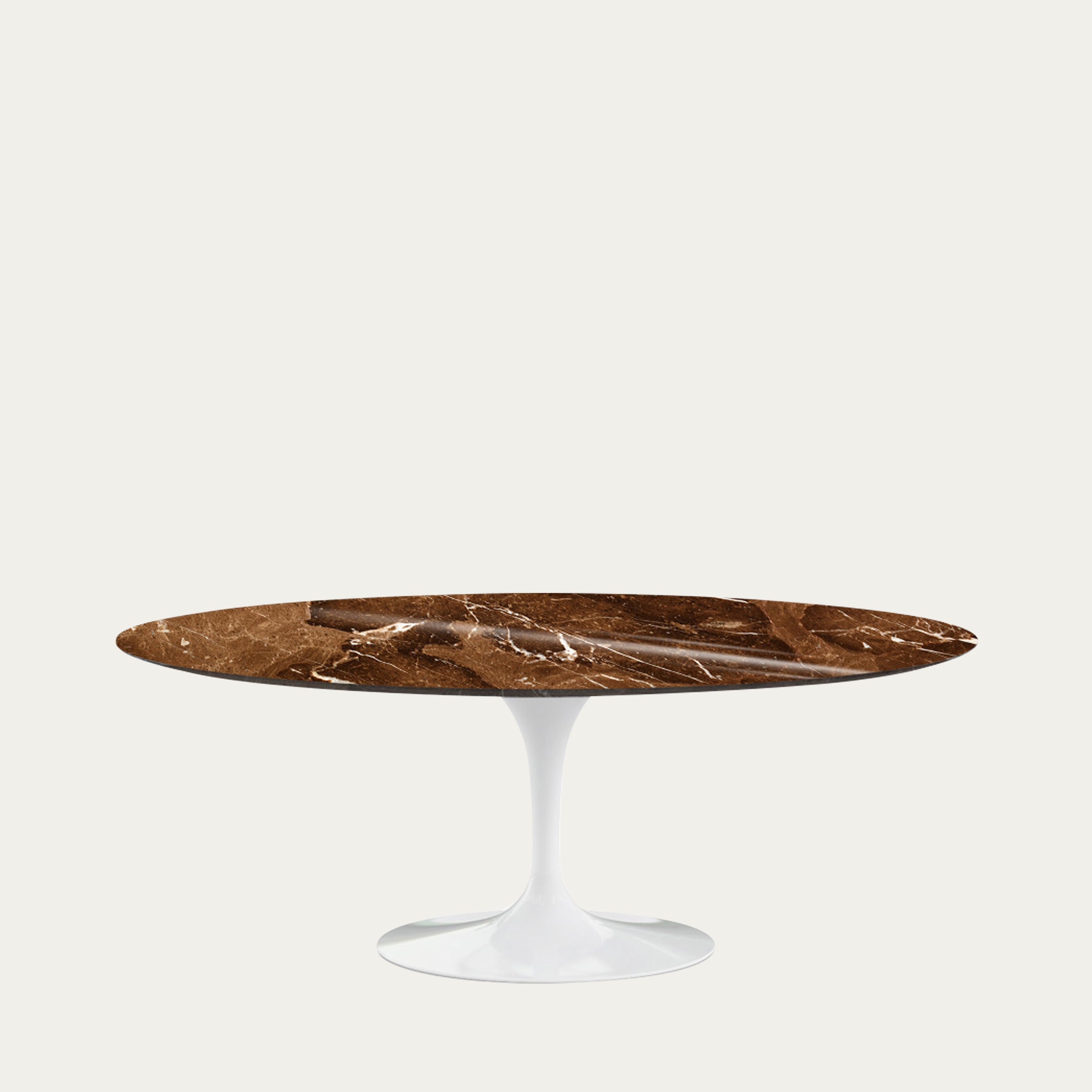 Moderner Tulip Table Oval mit schwarzer Marmorplatte und skulpturalem Fuß