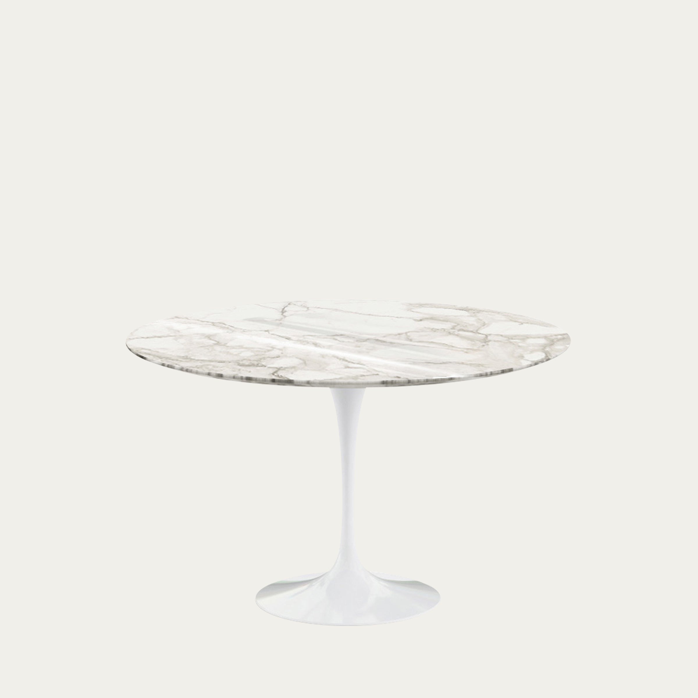 Runder Tulip Table von Eero Saarinen 1957 mit brauner Marmorplatte und skulpturalem Sockel